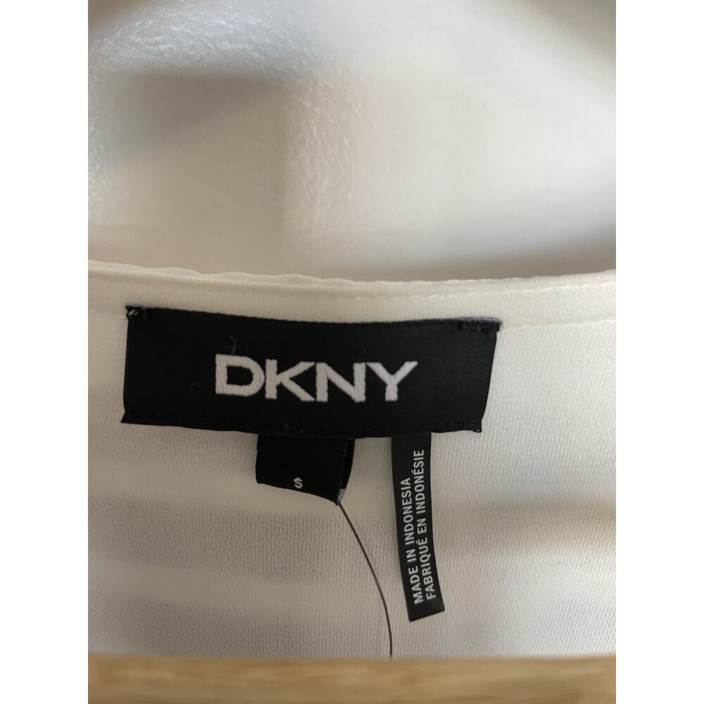 NWT DKNY Shift Dress Striped Shimmer Split Side Draped Size Small Women’s - Picture 3 of 12